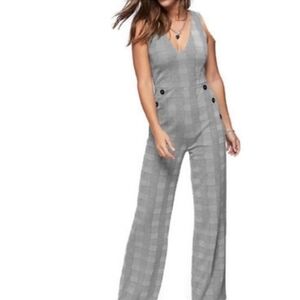 June & Hudson Gray Plaid Jumper Size Women's Small NEW with Tags